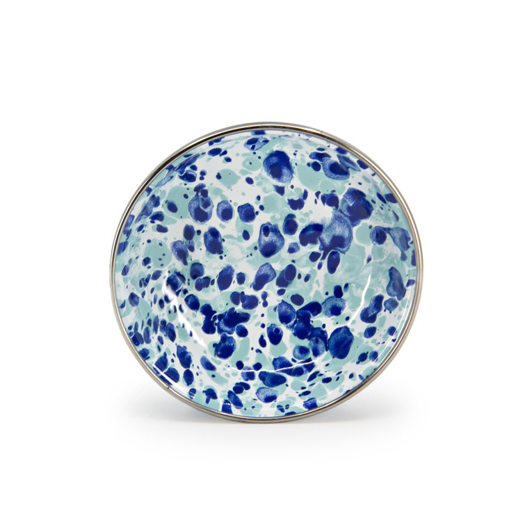 Golden Rabbit Enamelware Tasting Dish Bowls, 4 Ounce, Ocean, Set Of 6